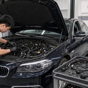 宝马 520Li 更新喷油嘴及点火线圈电线束工时服务