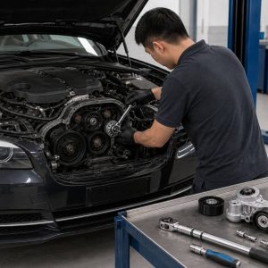 宝马 520Li 更换皮带及涨紧器工时服务