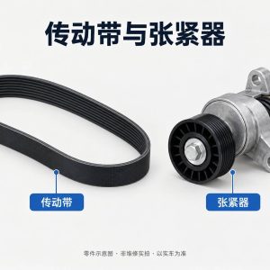 传动带与张紧器零件示意图(非维修实拍)