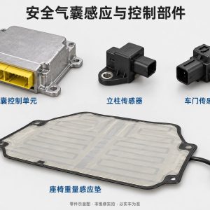 安全气囊感应与控制部件零件示意图（非维修实拍）