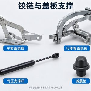 铰链与盖板支撑零件示意图（非维修实拍）