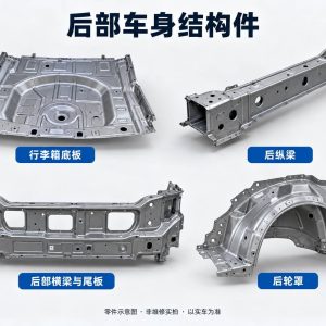 后部车身结构件零件示意图（非维修实拍）