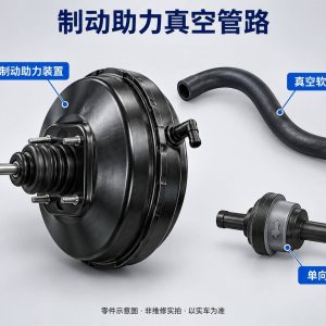 制动助力真空管路零件示意图(非维修实拍)