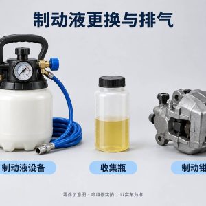 制动液更换与排气零件示意图(非维修实拍)