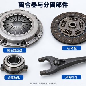 离合器与分离部件零件示意图(非维修实拍)