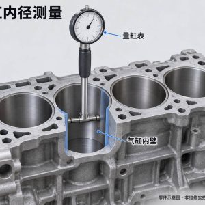 气缸内径测量零件示意图(非维修实拍)