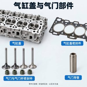 气缸盖与气门部件零件示意图（非维修实拍）