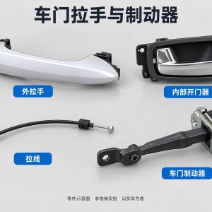车门拉手与制动器零件示意图（非维修实拍）