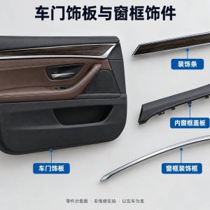 车门饰板与窗框饰件零件示意图（非维修实拍）