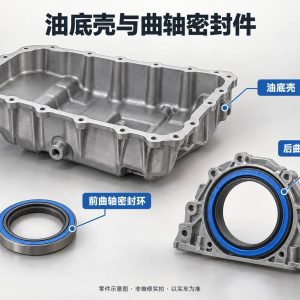 油底壳与曲轴密封件零件示意图(非维修实拍)