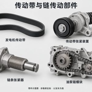 传动带与链传动部件零件示意图（非维修实拍）