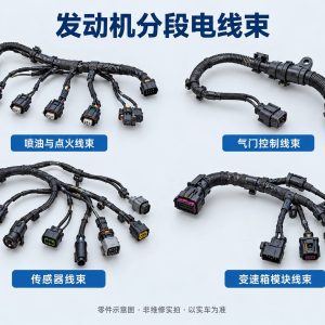 发动机分段电线束零件示意图(非维修实拍)
