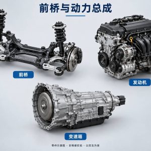 前桥与动力总成零件示意图（非维修实拍）