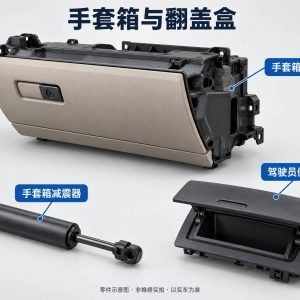 手套箱与翻盖盒零件示意图（非维修实拍）
