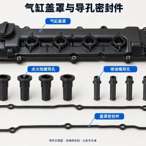 气缸盖罩与导孔密封件零件示意图（非维修实拍）