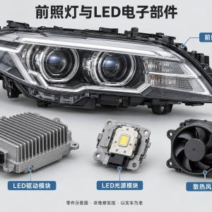 前照灯与LED电子部件零件示意图(非维修实拍)