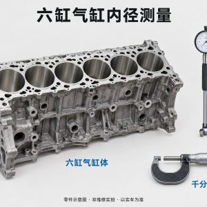 六缸气缸内径测量零件示意图（非维修实拍）