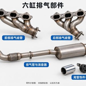 六缸排气部件零件示意图（非维修实拍）
