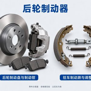 后轮制动器零件示意图（非维修实拍）