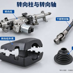 转向柱与转向轴零件示意图(非维修实拍)