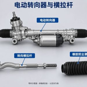 电动转向器与横拉杆零件示意图（非维修实拍）