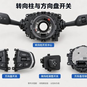 转向柱与方向盘开关零件示意图(非维修实拍)