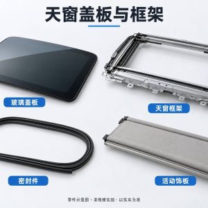 天窗盖板与框架零件示意图（非维修实拍）
