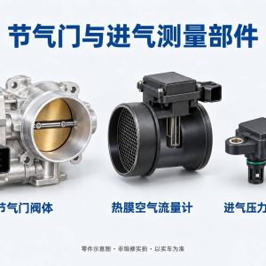 节气门与进气测量部件零件示意图(非维修实拍)