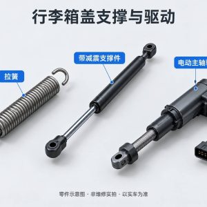 行李箱盖支撑与驱动零件示意图（非维修实拍）