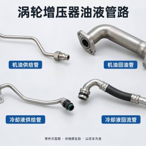 涡轮增压器油液管路零件示意图(非维修实拍)