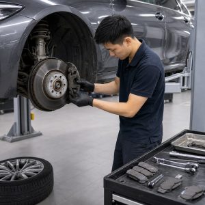 宝马 5系 更换前刹车皮更换服务